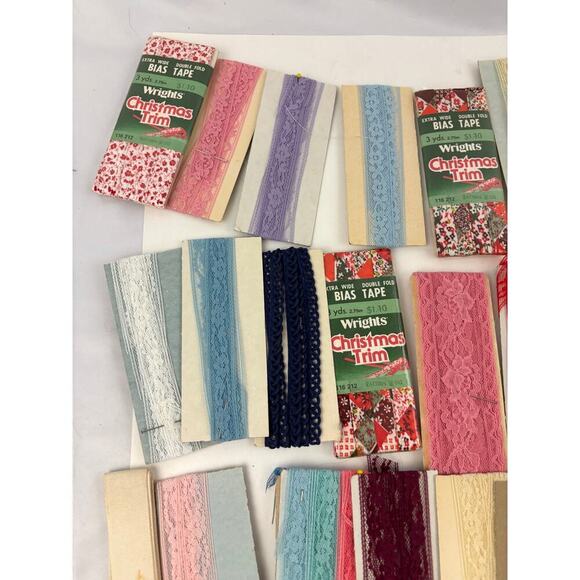 VTG Large MIX Rick Rack Trim Bias Tape Lace Seam Binding Assorted Colors 55+ - Picture 2 of 9